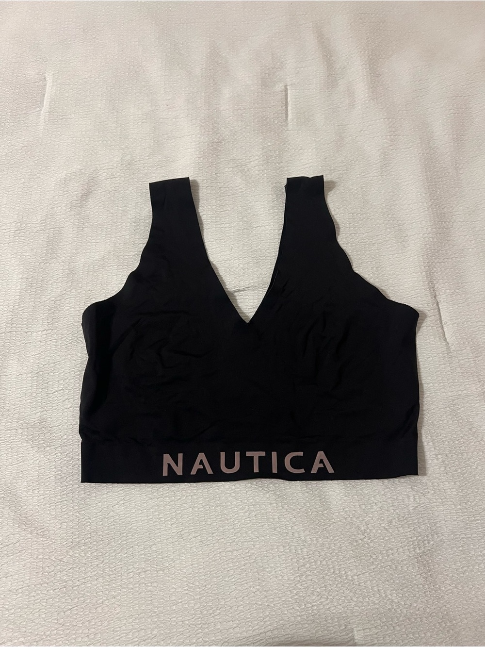 Nautica Black Logo Seamless Bralette